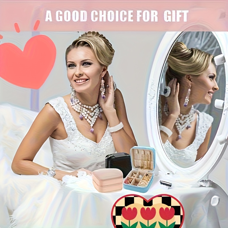 50pcs pink and green combination small jewelry box   leather trinket storage case portable earring organizer   travel and everyday use with bridesmaid proposal gift set ideal for valentines day and new year gifts home jewelry storage box jewelry boxes Product details 1