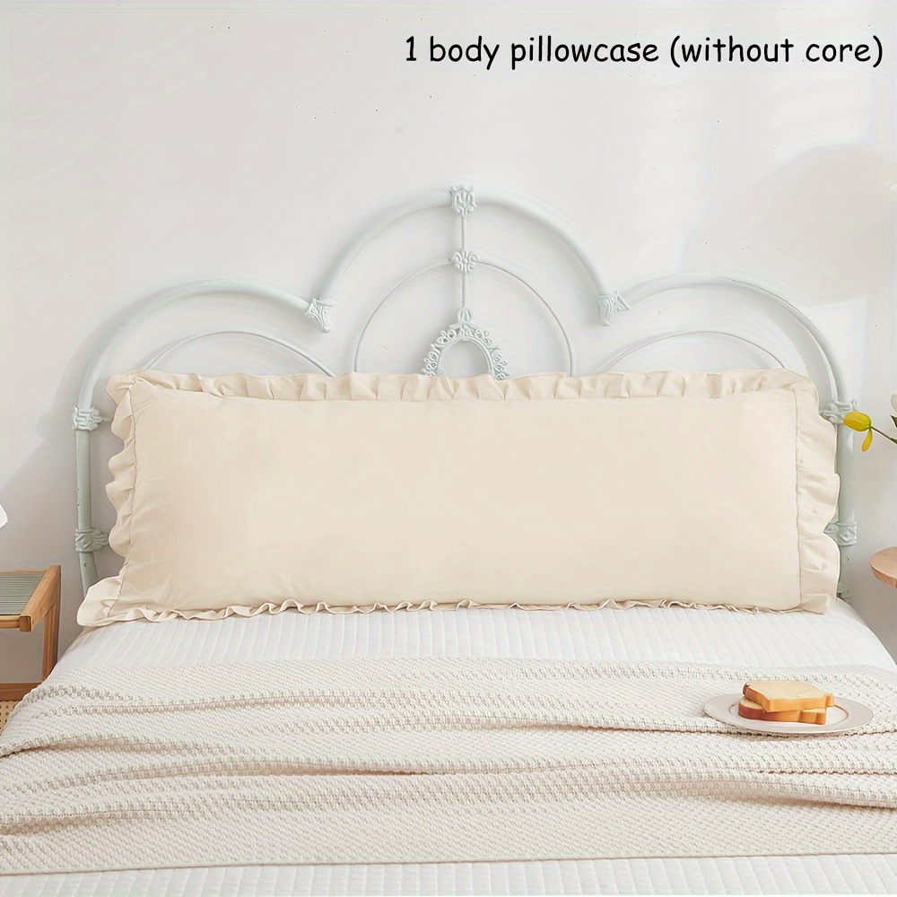 TEMU 1pc Solid Long Pillowcase Body Pillowcase (pillow Insert Not Included) 20in X 54in Bedside Pillowcase Protective Cover Skin-friendly Soft