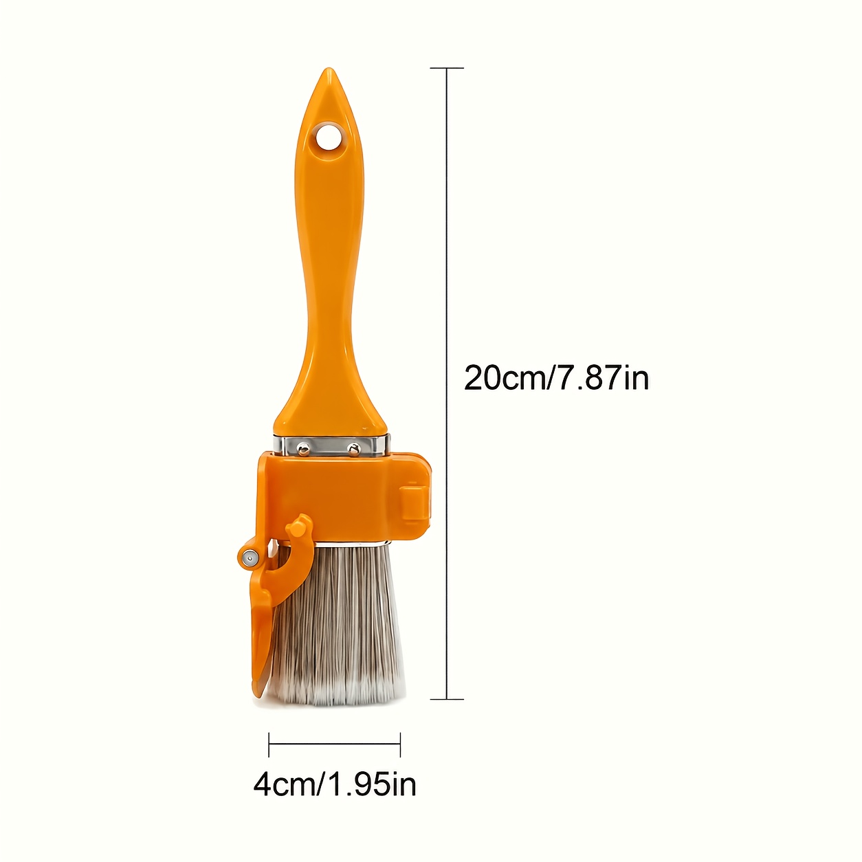 TEMU 1pc Orange Precision Edging Paint Brush With Color - Durable, Lightweight, Portable With Wooden Handle For Flawless Diy Wall & Ceiling Edge