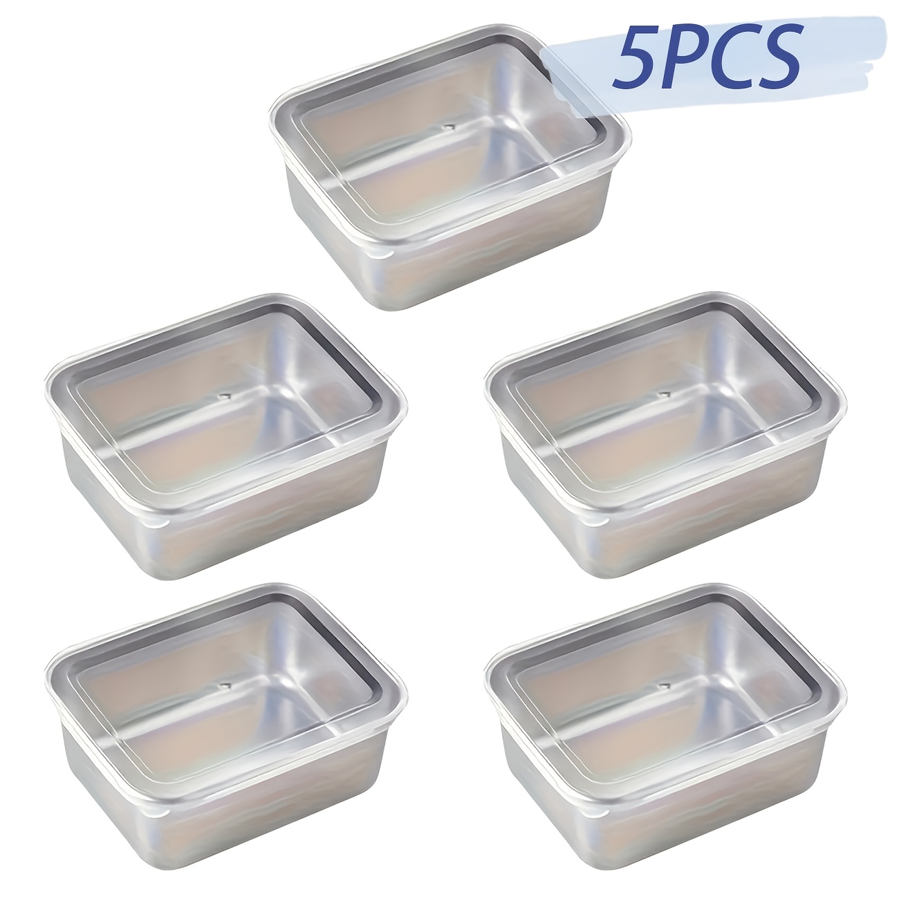 5/6pcs Stainless Steel Food Storage , Manual Lid, Hand Wash Lightweight Portable, Perfect For Meal Prep And Outdoor Picnics, Fruits