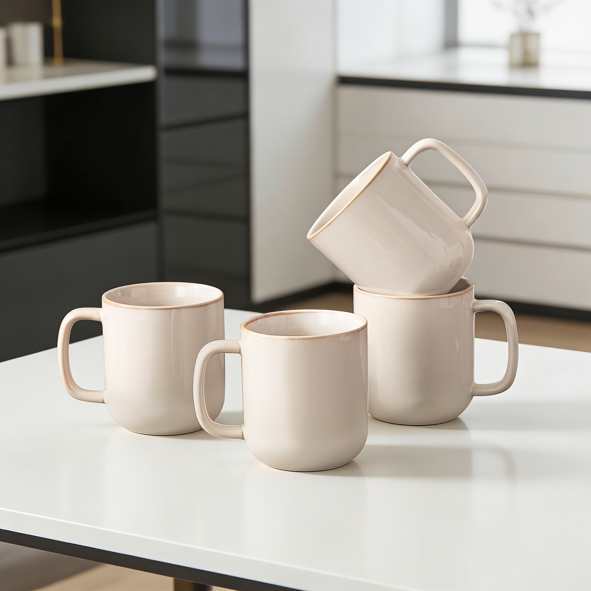 16oz Coffee Mugs, Ceramic Coffee Cups For Man, Woman, Dad, Mom, Modern Mugs Set Of 4 For Latte, Cappuccino, , Dishwasher And Microwave Safe