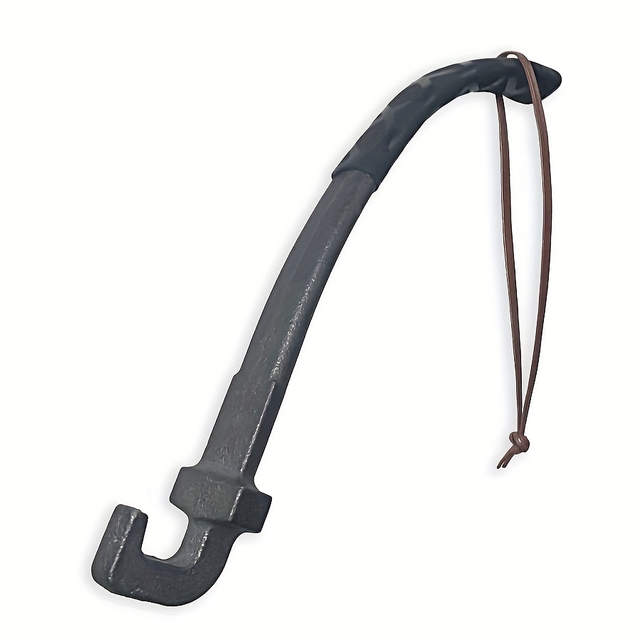 Image of Cast Iron Grill Lift Tool With Anti-slip Handle - Ergonomic Cooking Grid Lifter For Charcoal Grills, Smokers & More - Compatible With Most Heavy-duty Grates, Bbq Grill Accessorie