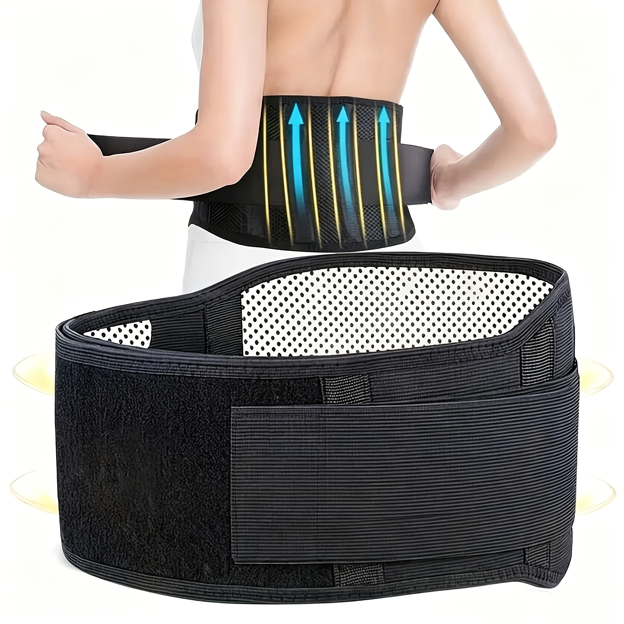 adjustable relaxing lumbar support belt comfortable back brace with heating function suitable for sports and body care