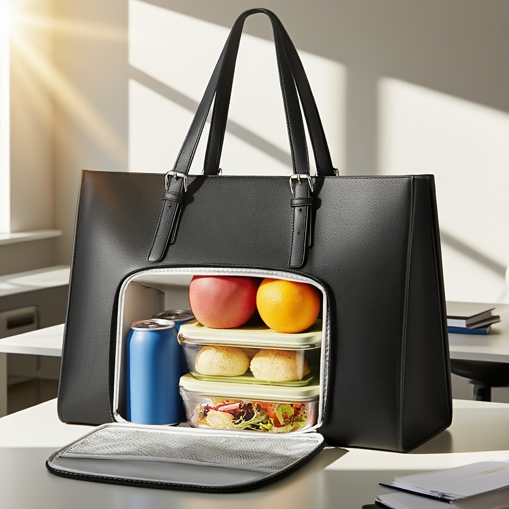 Women's Laptop Tote Bag For 15.6" Laptop - Waterproof Leather Briefcase For Work, Office, Travel