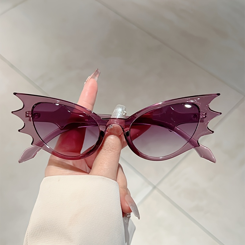 1 pair womens cat eye glasses bat gradient - Temu display picture 1