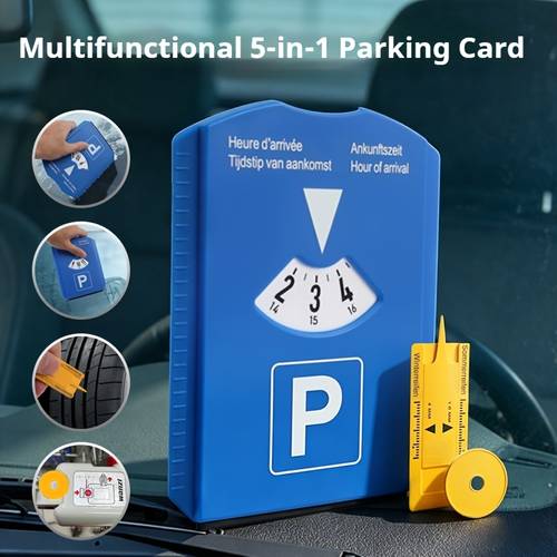 car snow and ice scraper parking timer car tire tread gauge for car window fog and water stains suitable for vehicles trucks suvs winter timer dial no batteries required operates parking meter
