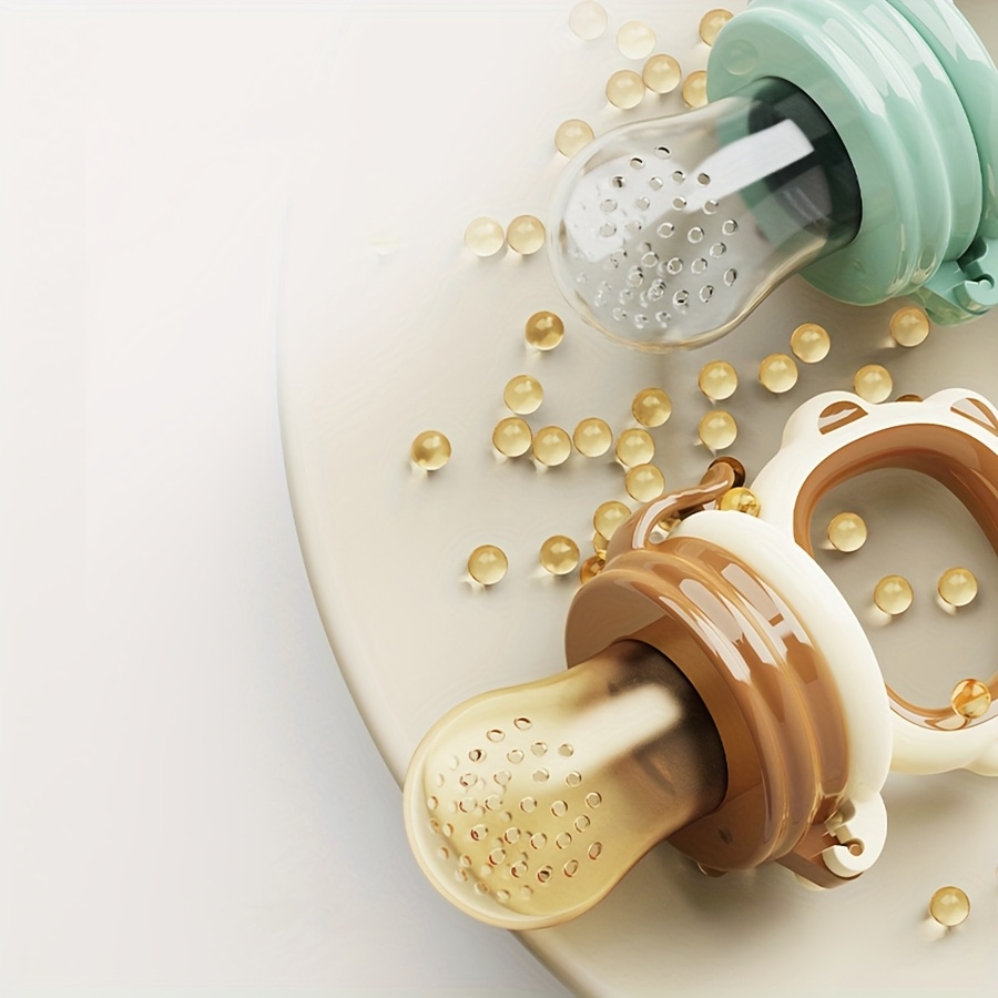 1pc Youngsters Fruit & Vegetable Feeder with Silicone Mesh, Cartoon Lion Fresh Food Feeder Soothing Item, Juice Feeding Teething Utensils