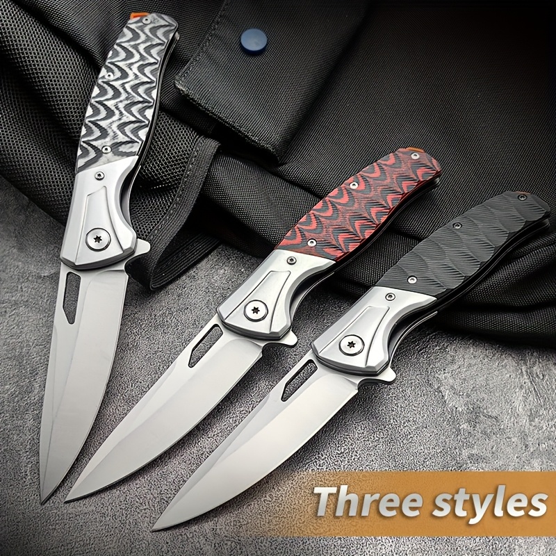 9.7-inch lightweight folding   knife - stainless steel,  , flat edge for hunting, camping &   - perfect gift for men, camping knife,  ,  , durable construction Product details 6