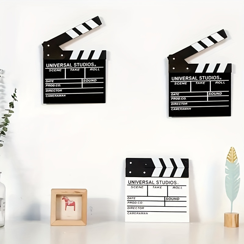 

1pc Style Director's Clapboard With Wooden Clapperboard For Photography Props, Which Can Be Written On And Erased - Perfect For Movie Fans To Play With As A Toy (english Version)