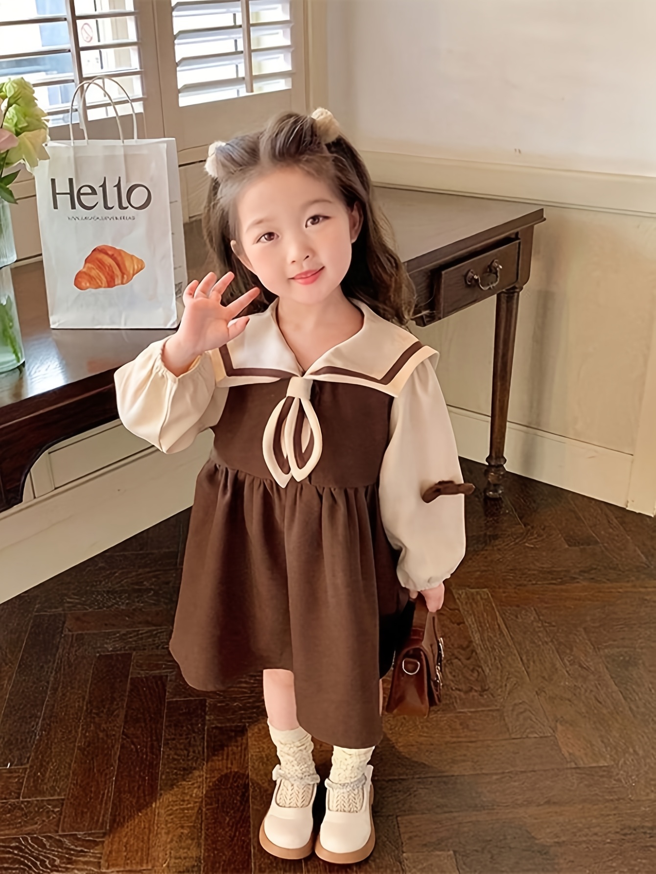 girls light brown dress Charlotte Premium Girls Dress - Chocolate Brown