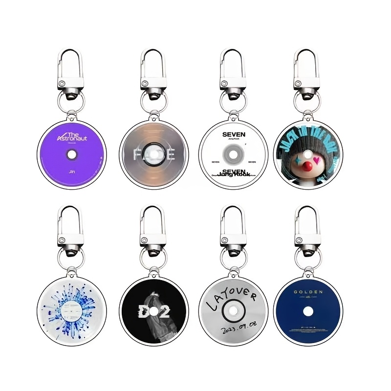 TEMU 2d Flat, 2d Flat 8pcs Keychain Set, 2d Flat Christmas Women Keychain