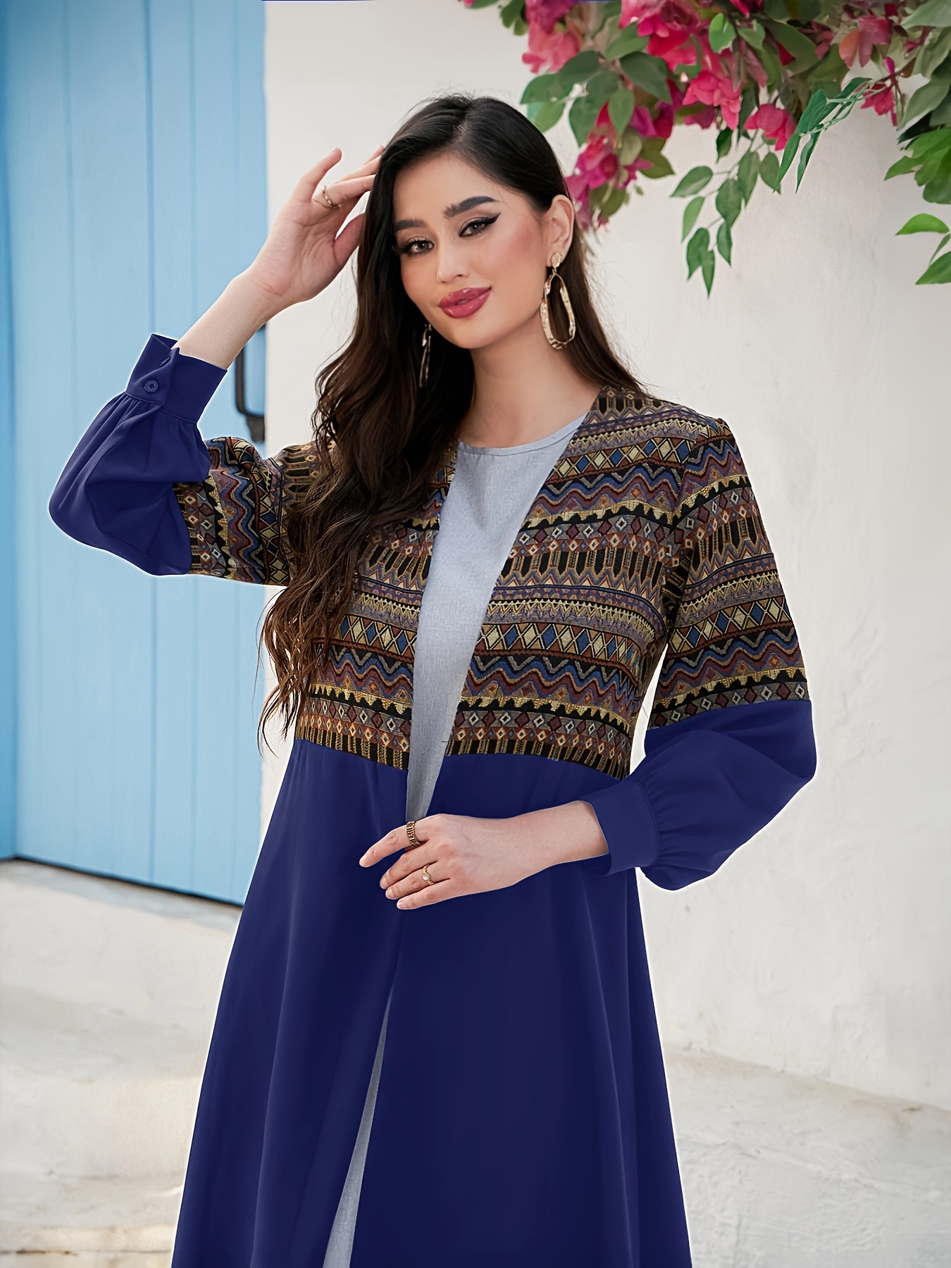 manteau long à ethniques ramadan couleurs style Temu Canada