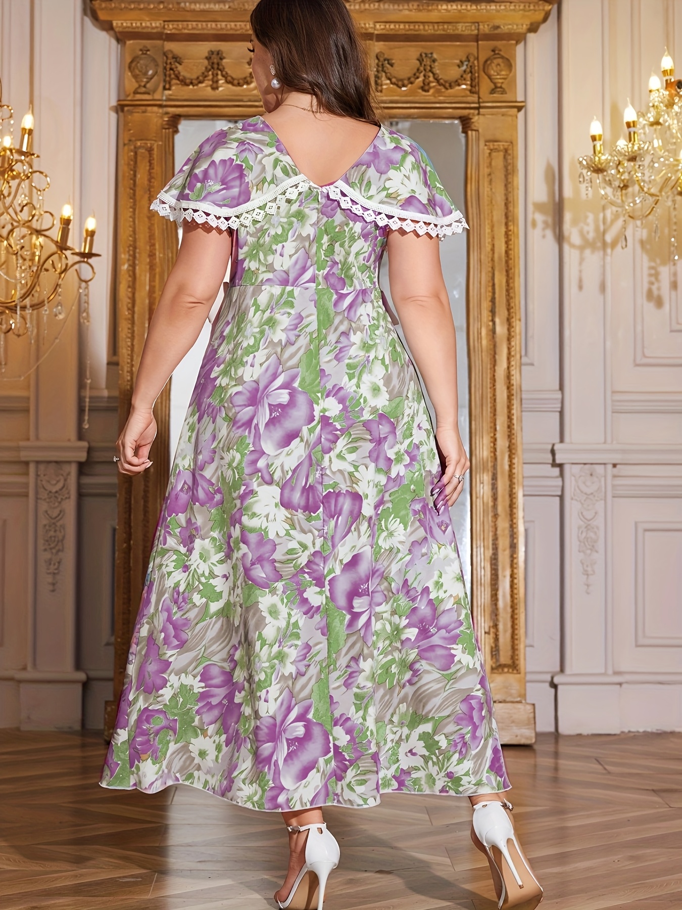 Taglie Forti Abito Midi A Fiori Vestiti Oviesse Moda Curvy Vestito