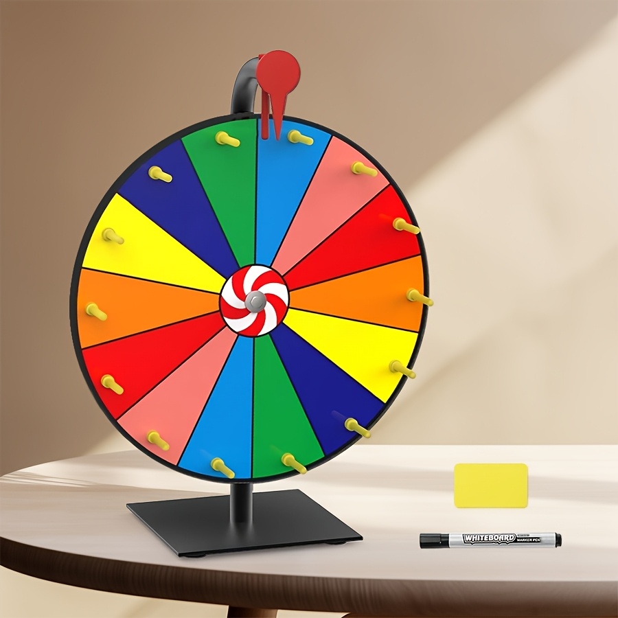 1pc Spinning Prize Wheel with Red & White Lollipop Design - Colorful Plastic Game Wheel for Parties, Events, and Prizes, No Electricity Needed, Fun Interactive Activity, Party Game Wheel, Playful Design, Durable Game Wheel