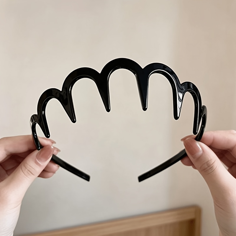 TEMU Juego de 1/3 piezas de diademas dentadas, aros para el pelo acrílicos antideslizantes dentados, estampado de leopardo, diademas transparentes y