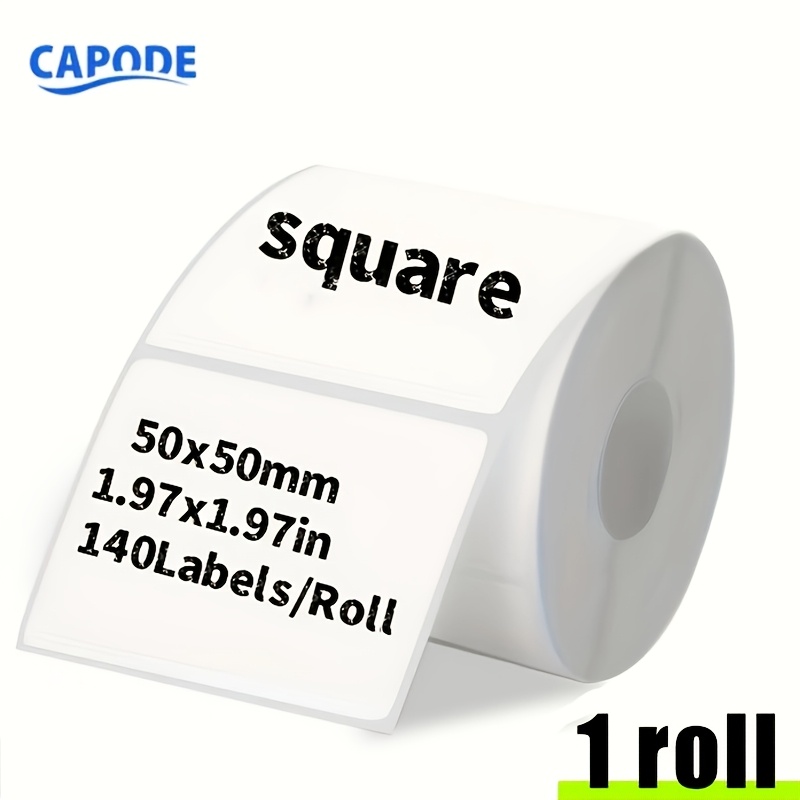 TEMU Quadratische Aufkleber 1,96" x 1,96" (50 x 50 mm) 140 Blatt pro Rolle, kompatibel mit M110/M221/M220/M120//M110S, vielseitige selbstklebende