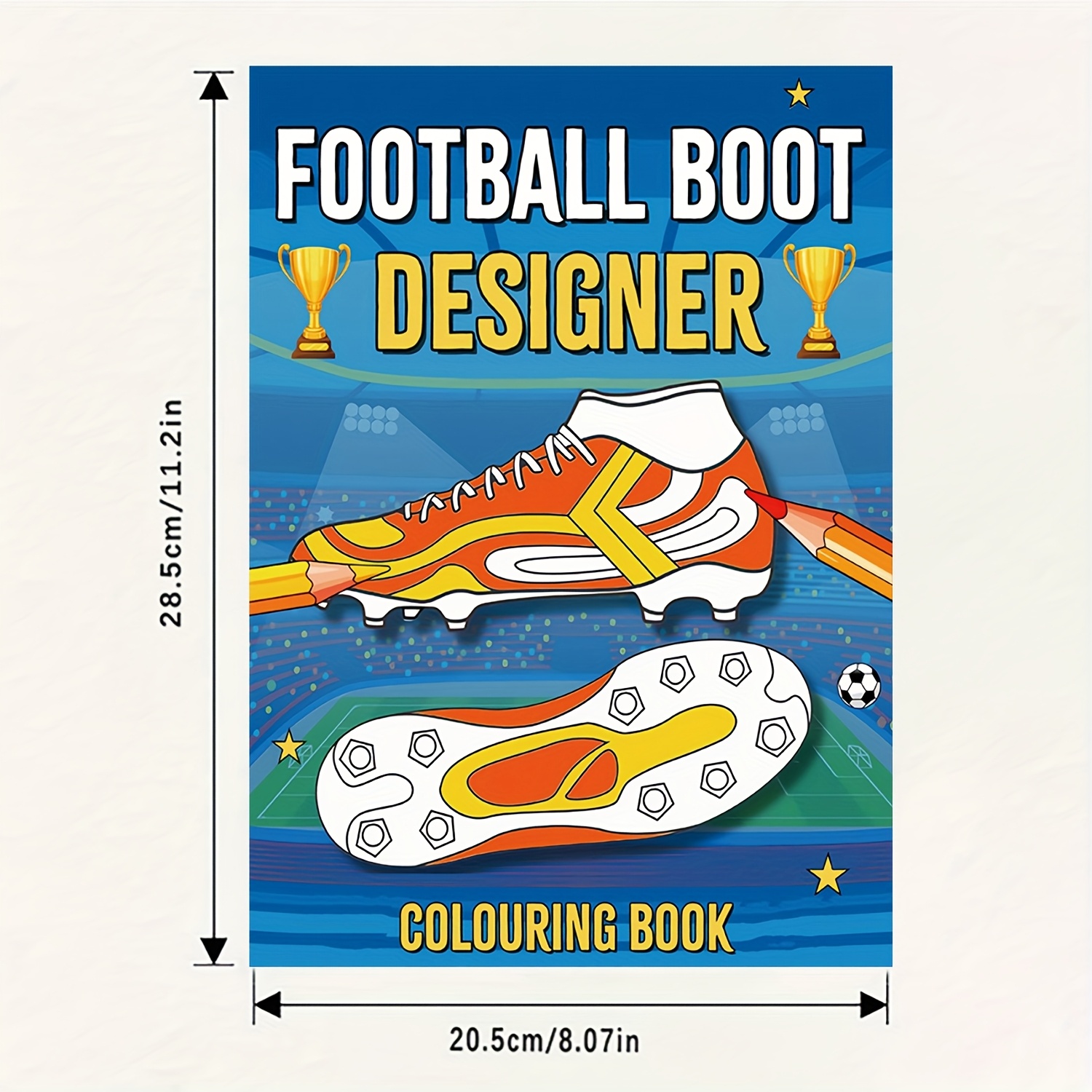 Image of Football Boots Designer Coloring Book - 24 Pages Of Soccer Themes Featuring Realistic Cleats, , And Trophies - Thick Paper For Drawing, Coloring, And Learning - Gift And Supplies - Upgraded Edition