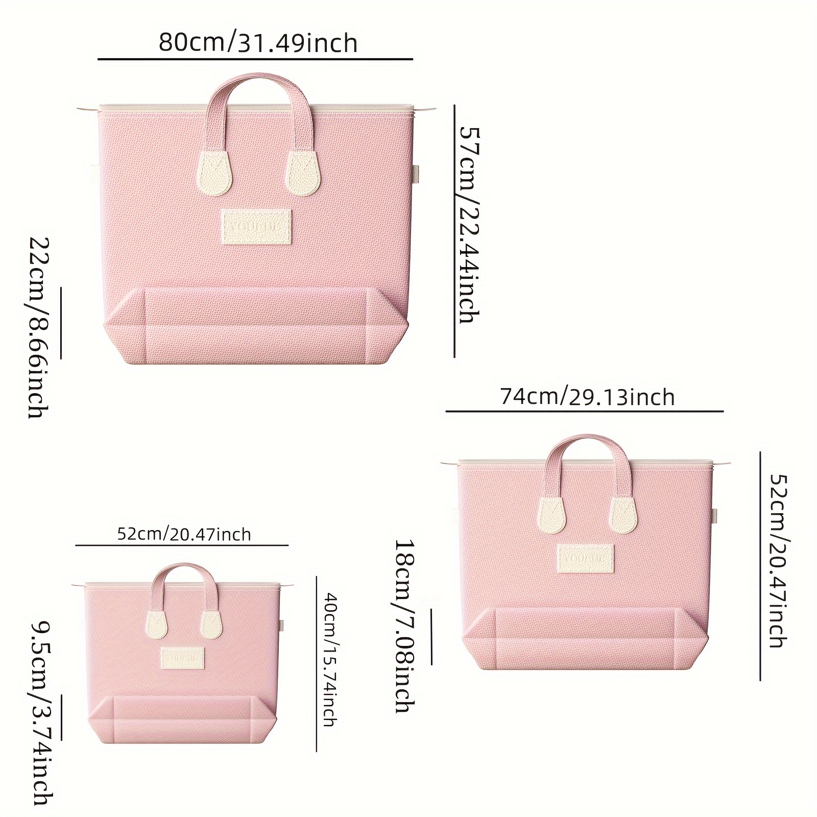 1pc YOUFEN Pink Polyester Blend Quilt Storage Bag with Zipper Closure - Portable Travel Organizer for Dorm, Clothes, Shoes & Accessories, Durable & Lightweight Design for Home, Office, Travel, Quilt Storage Bag, Dorm Room Organizer, Stylish Organizer, Sturdy Handles