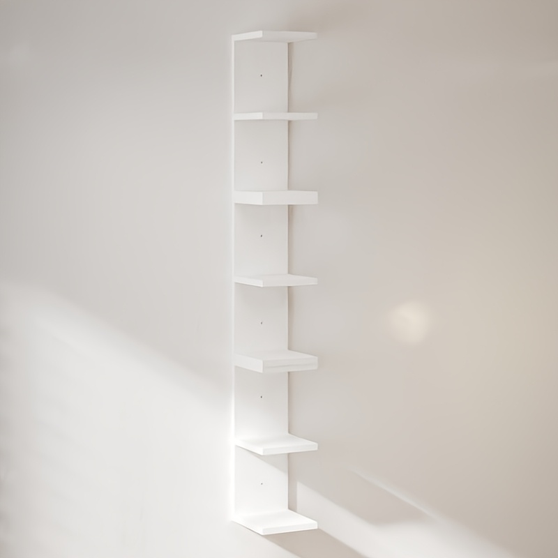 2 Pack 5 Tier Floating Shelves - White Wall Mounted Display Shelves, 31"H
