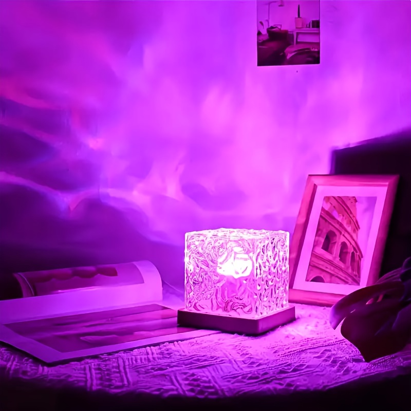 16 color projector night light glowing cube Temu Bahrain