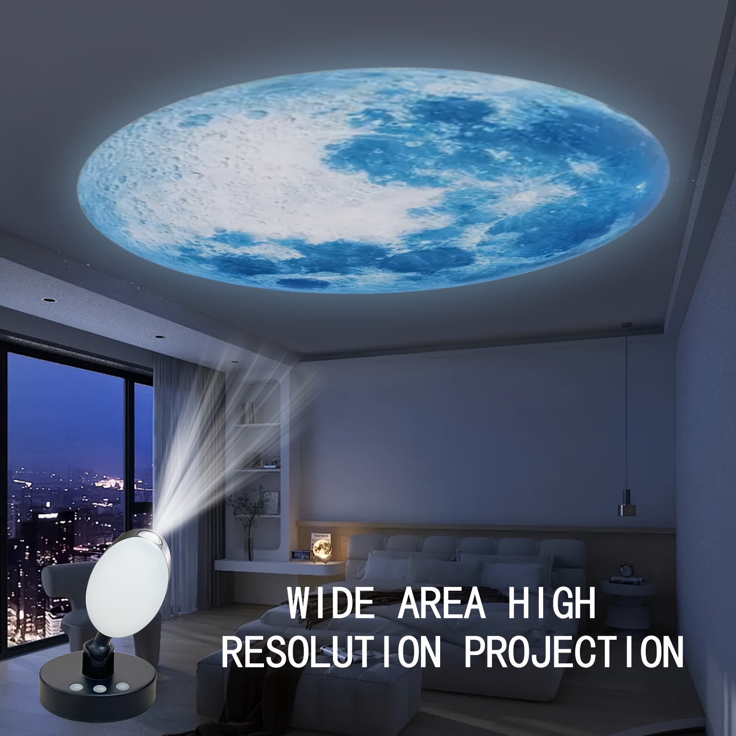 projector lamp with 6 hd space patterns led multifunctional night light with color changing and rechargeable features push button control tabletop decorative lamp for room wall and ceiling decoration ideal gift details 2