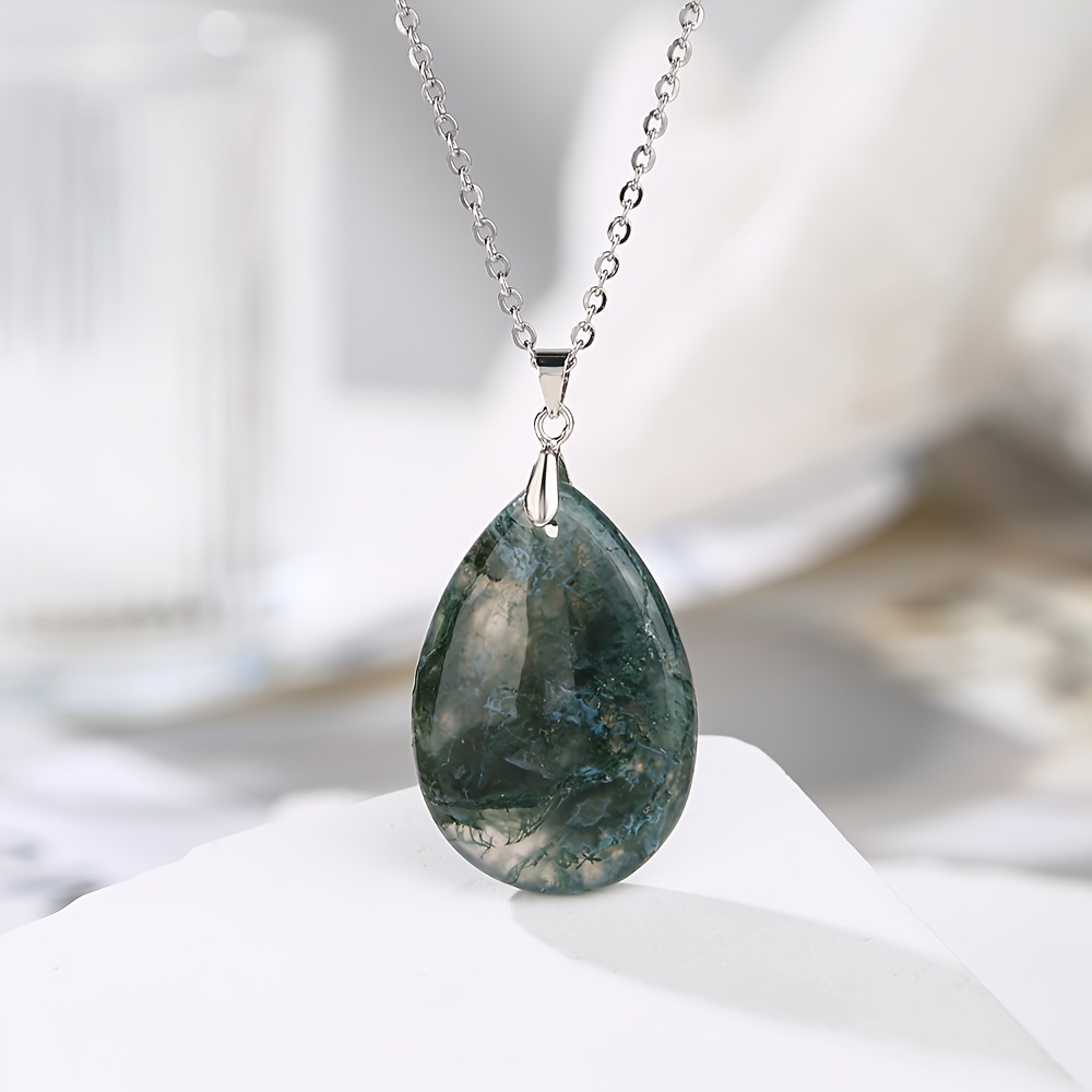 TEMU Chic Natural Drop Pendant Necklace - Gift , December Birthstone