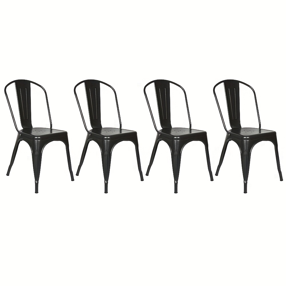 4-pack Commercial Stacking Chairs Metal - Heavy Duty Steel Folding Chairs, Easy To Clean & Sturdy For Banquet, Event, Cafeteria