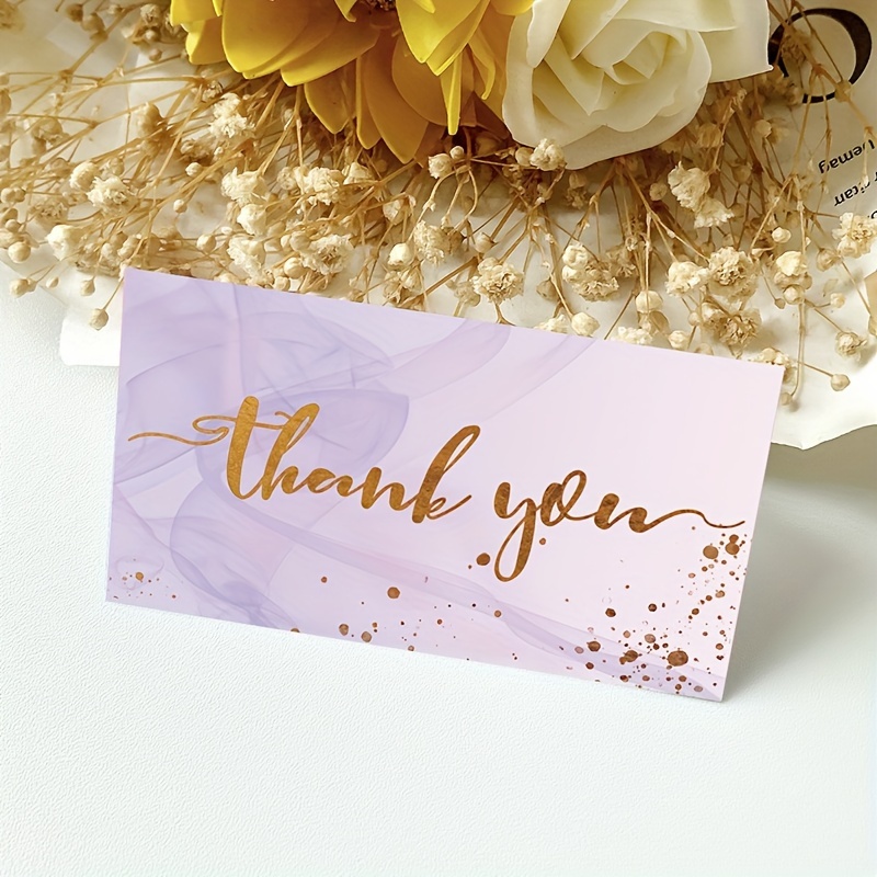 

50pcs, Thank You Cards Rectangular Small Business Cards For Wedding, Graduation, Newborn Shower, Bridal Shower Christmas Gifts