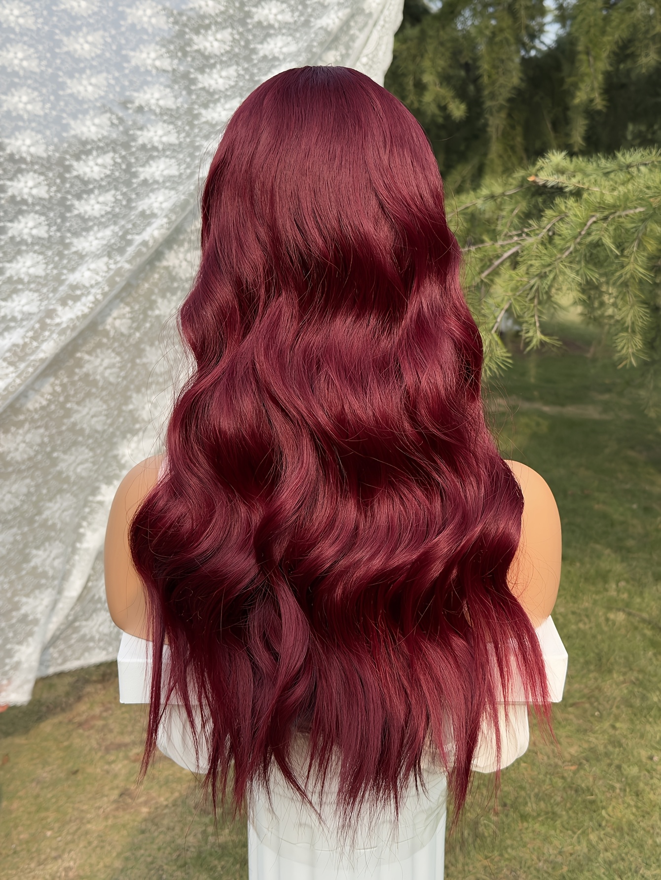 4pcs 22 inch wine red   in hair extensions 4pcs   thick highlighted hairpieces long wave clip in hair pieces   synthetic hair extension for women details 0