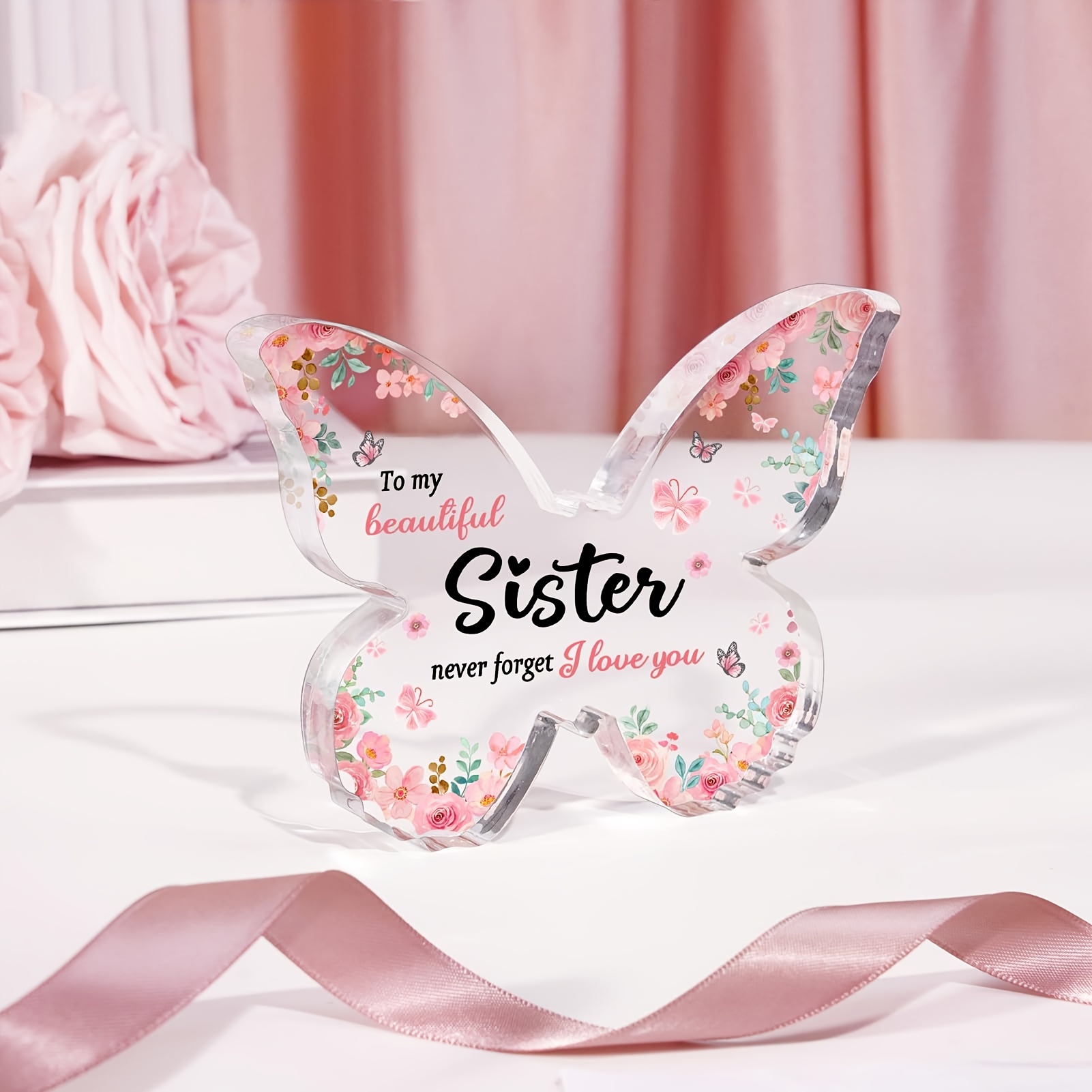-shaped Acrylic Keepsake - Perfect Birthday, Halloween, Christmas & Valentine's Gift For Sister
