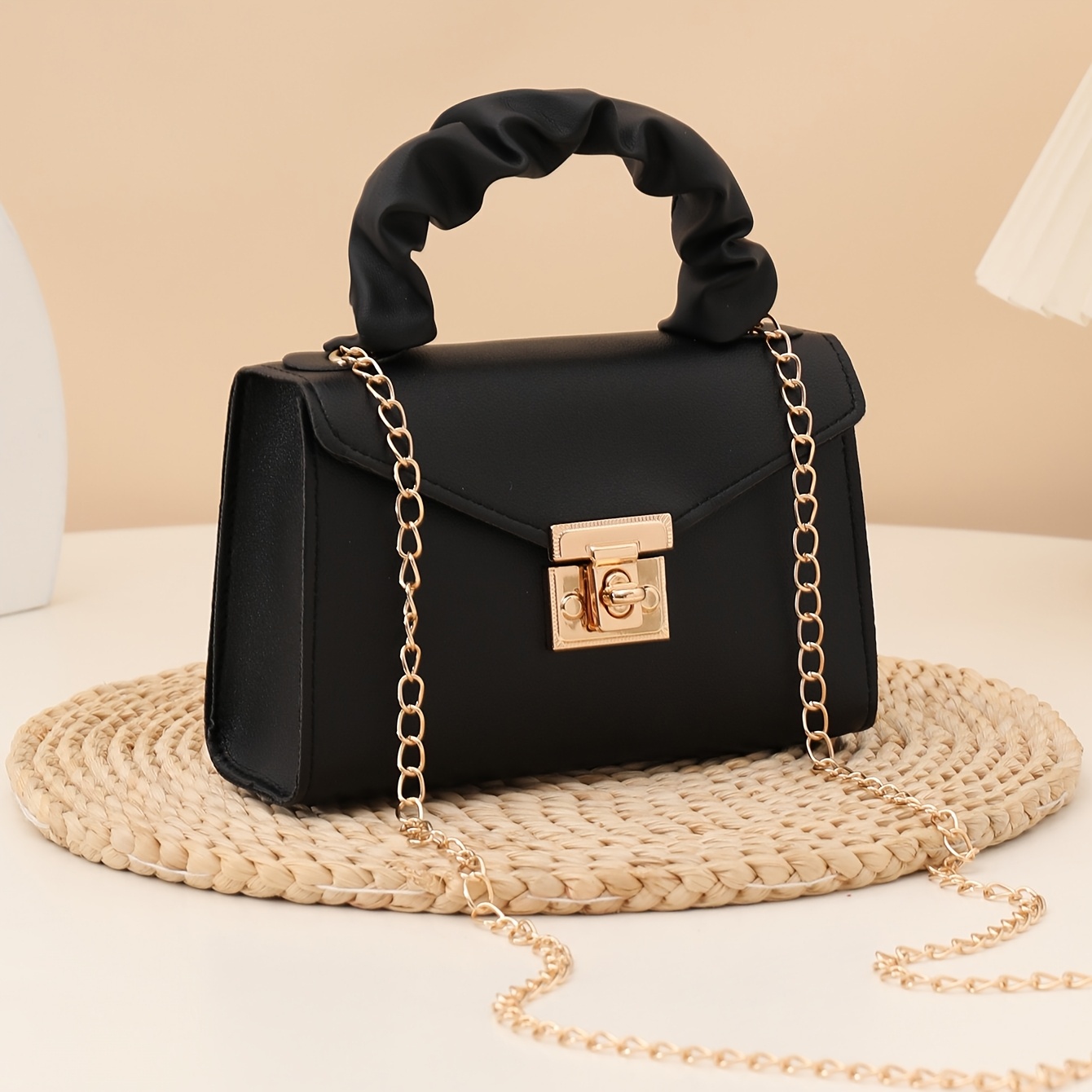 TEMU Everyday Shopping Fashion Soft Wrist Crossbody Shoulder Bag, Chain Cloud Women', Versatile Small Square Handbag