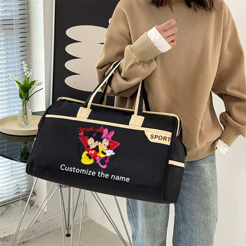 

Customizable & Print Travel Bag - Large Capacity, Lightweight & Polyester Handbag In Black With Golden Accents, Ideal For Gym & Travel, , Handbag| Design|sturdy Handles