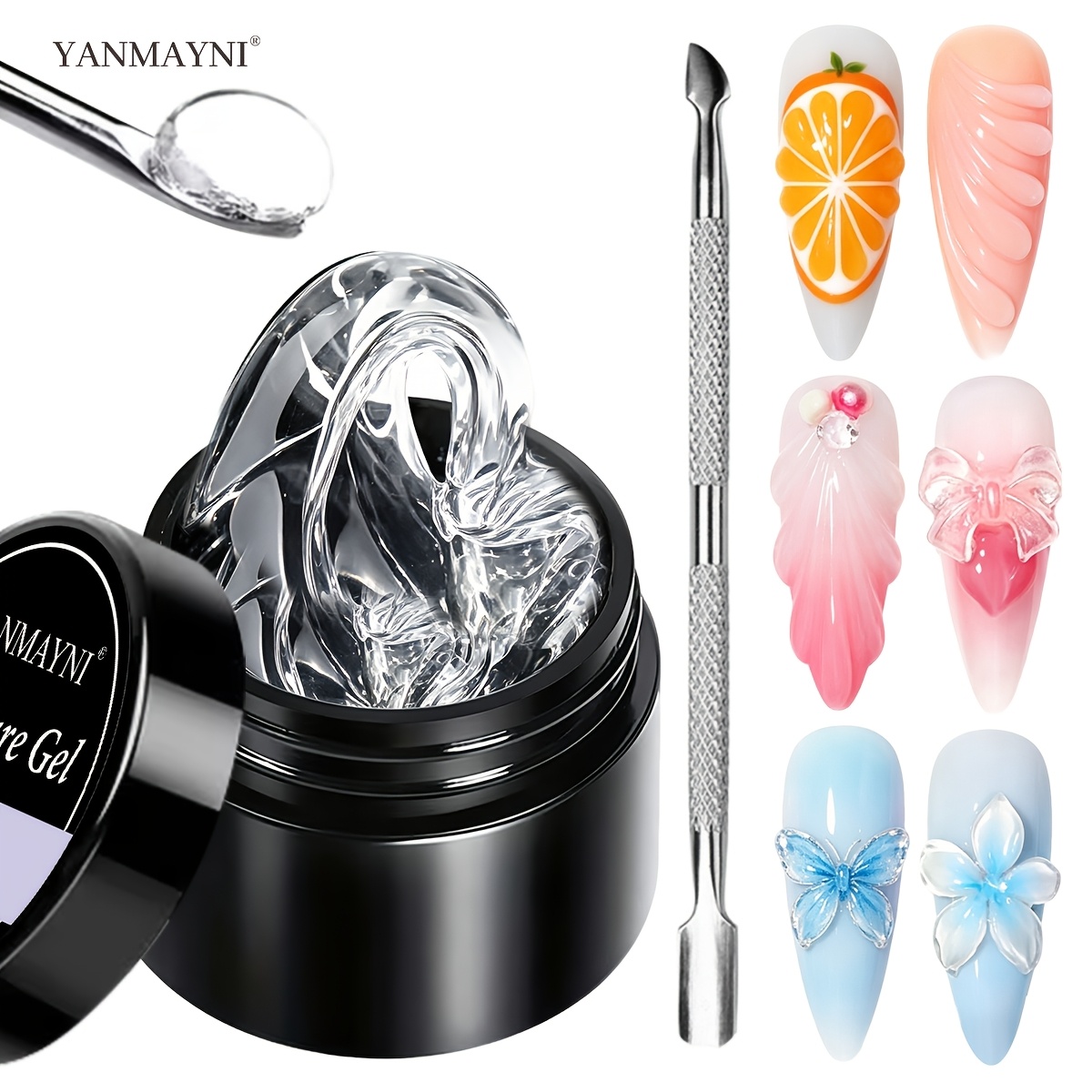 Image of Transparent 3d Sculpting For Nail Gel Set, Perfect For Nail Art And 3d Designs, Suitable For Led Lamp, Ideal For Home