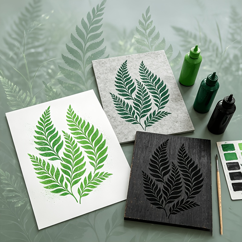 TEMU Stencil Foglia di Farnia, per Legno, Tela e Pareti, per Decorazioni Domestiche, Scrapbooking o Pittura , un e Naturale a Tema Foresta
