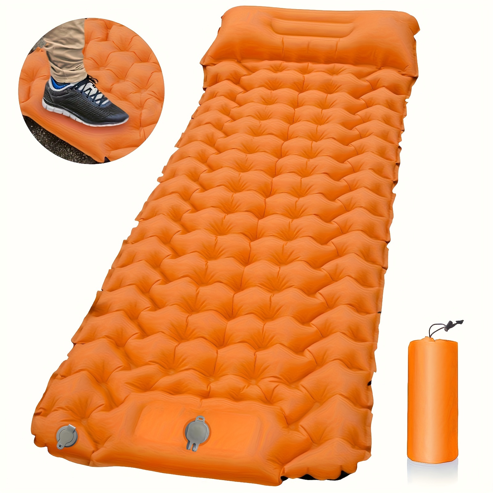 

Matelas de Camping Gonflable avec Pompe Intégrée & Sac de Transport - Pliable et Étanche pour Randonnée & Voyage