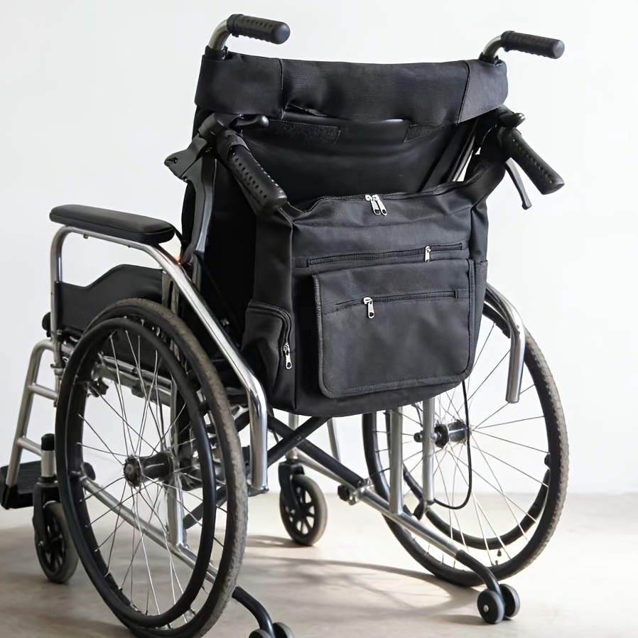 TEMU 1 Stück Rollstuhl-Rucksack, Rollstuhl-Aufbewahrungstasche mit großer Kapazität mehreren Innentaschen, geeignet für den täglichen Gebrauch