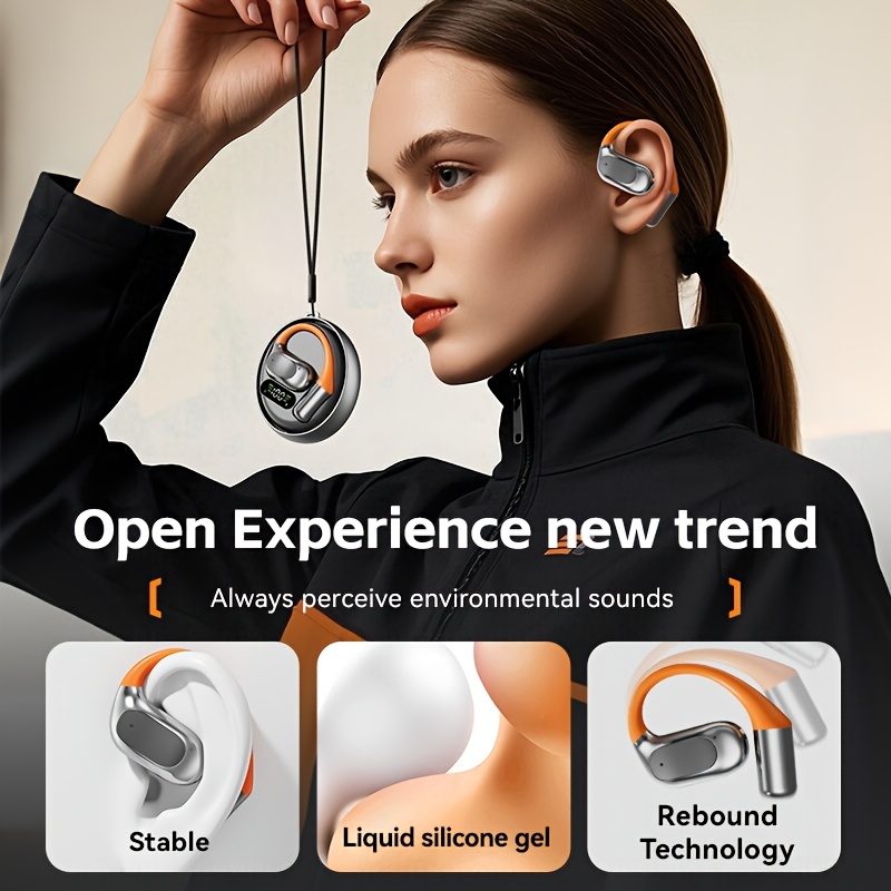 2025 new rotating wireless headphones with power display type c charging port touch operation high fidelity hd   compatible with all smartphones suitable for meetings sports   gaming etc sports earbuds noise canceling earbuds details 5