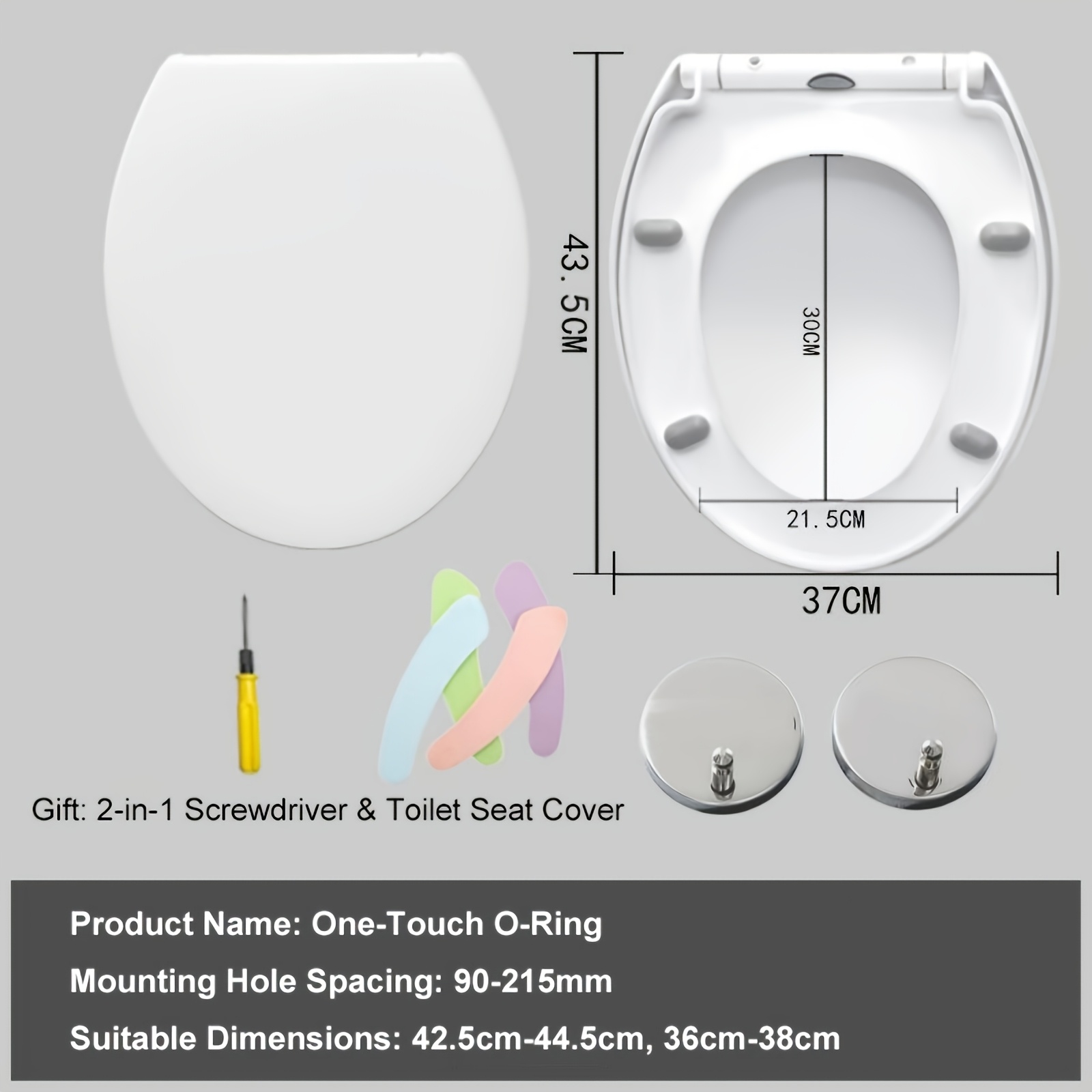 1pc Thickened Heavy Duty Soft Close Toilet Seat Cover, Silent Slow Quiet Closing Toilet Lid, Easy Clean Universal Replacement Toilet Seat For Home Washroom