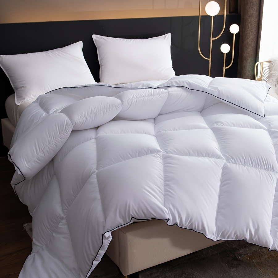 TEMU 1 pièce Couette d'appoint toutes saisons blanche, couette légère matelassée à surpiqués, couette de lit douce et respirante, couette des
