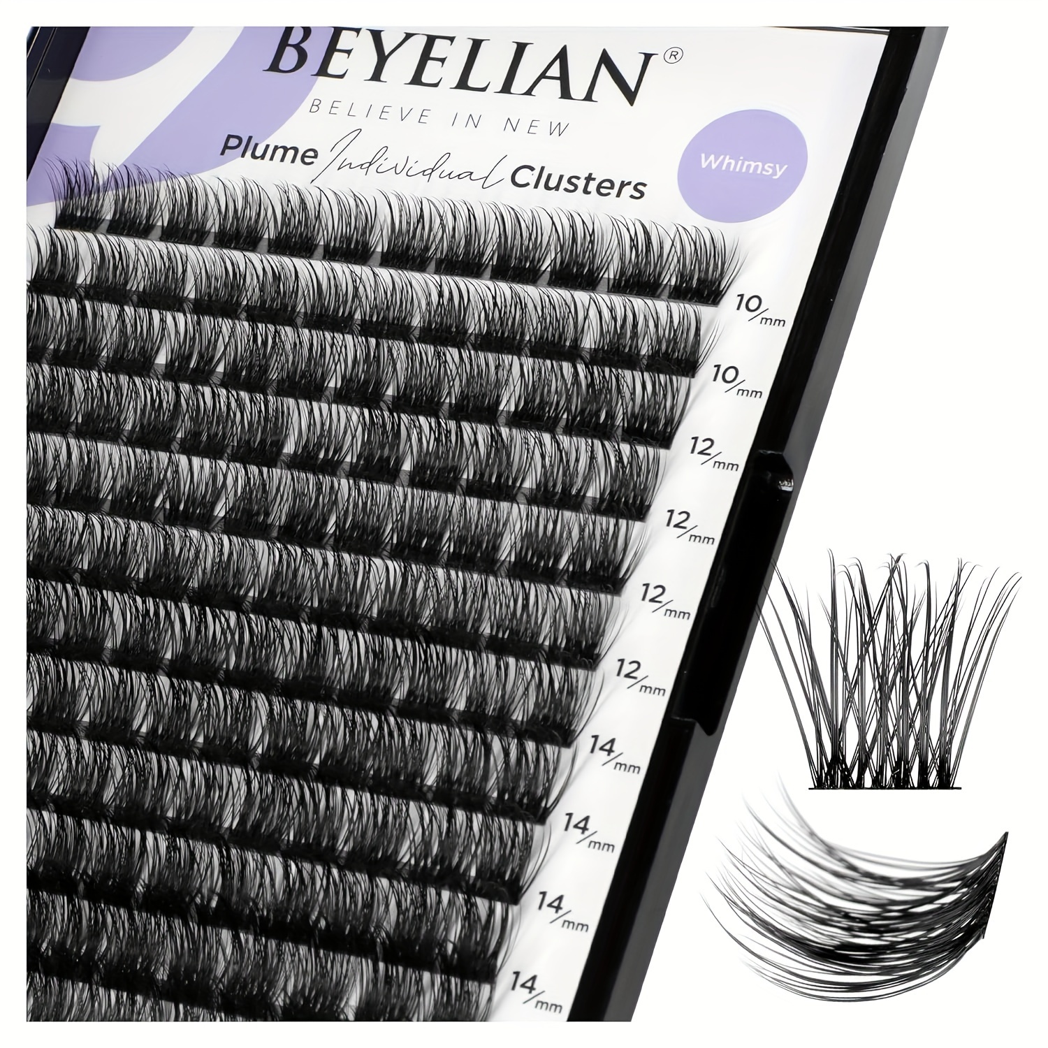 

Beyelian Natural Tapered-tips Diy Cluster Lashes Easy To Apply At Home With Lash Extension Effect