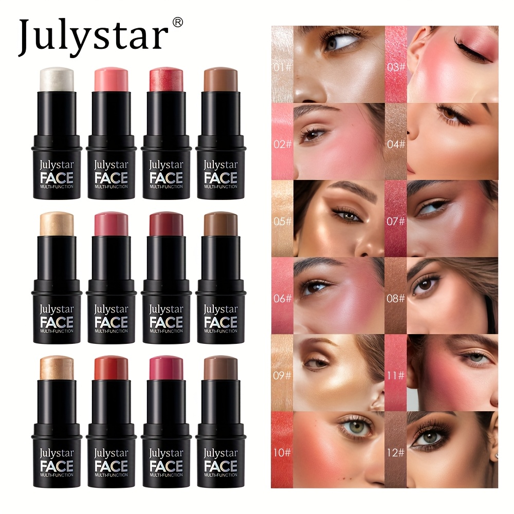   multi functional blush stick matte end full coverage color correction for   tones berry pink brown shades  