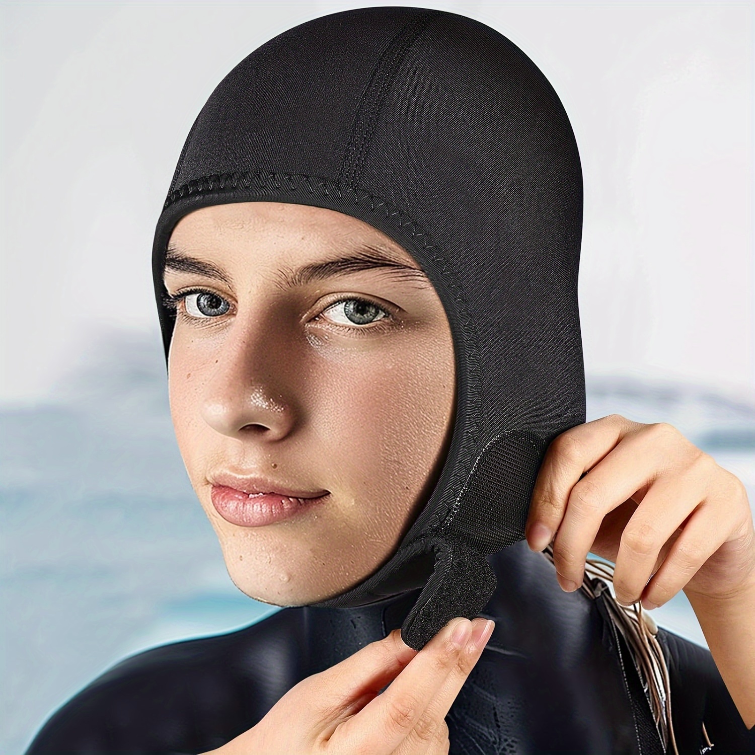 

2.5mm Neoprene Diving Cap With Chin Strap - Warm Surfing Hood For , Swimming, Kayaking, Snorkeling & Sailing