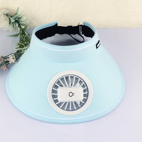 womens empty top hat usb rechargeable unisex fan hat unisex adjustable lightweight and breathable with wide brim lithium battery travel camping and summer outdoor selling 1pc
