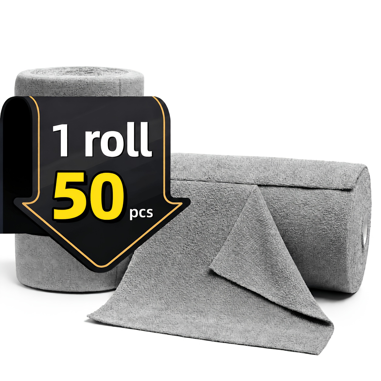 TEMU 20 unidades/1 rollo de toallas de microfibra reutilizables multicolores, empaquetadas individualmente y con diseño de quitar y tirar, absorción
