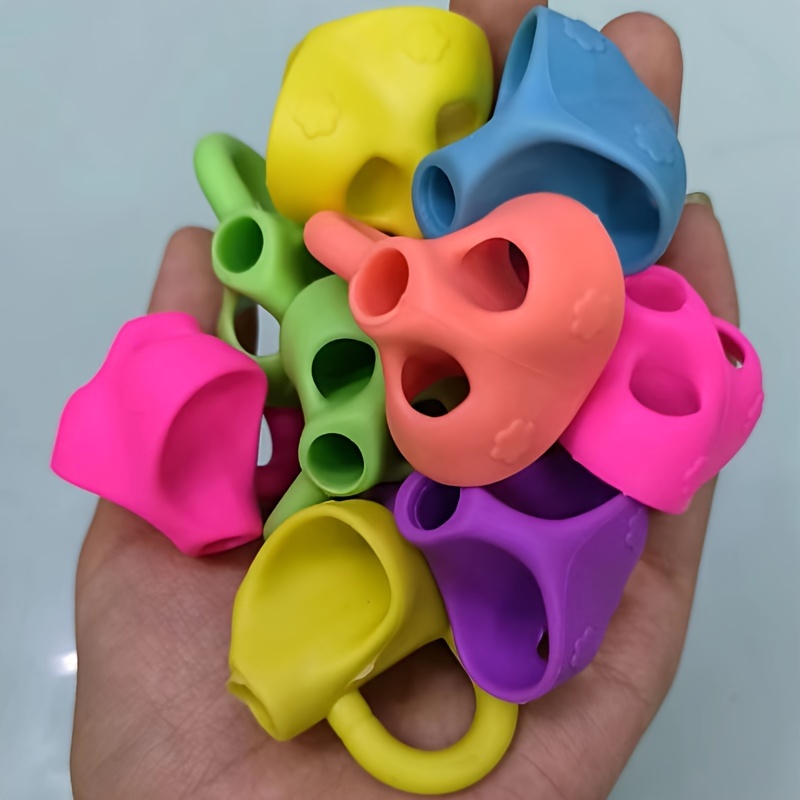 Image of 6pcs Children's Writing Clip Set - Suitable For Elementary School Students - Corrects 3-finger Writing Tool, Assorted Colors