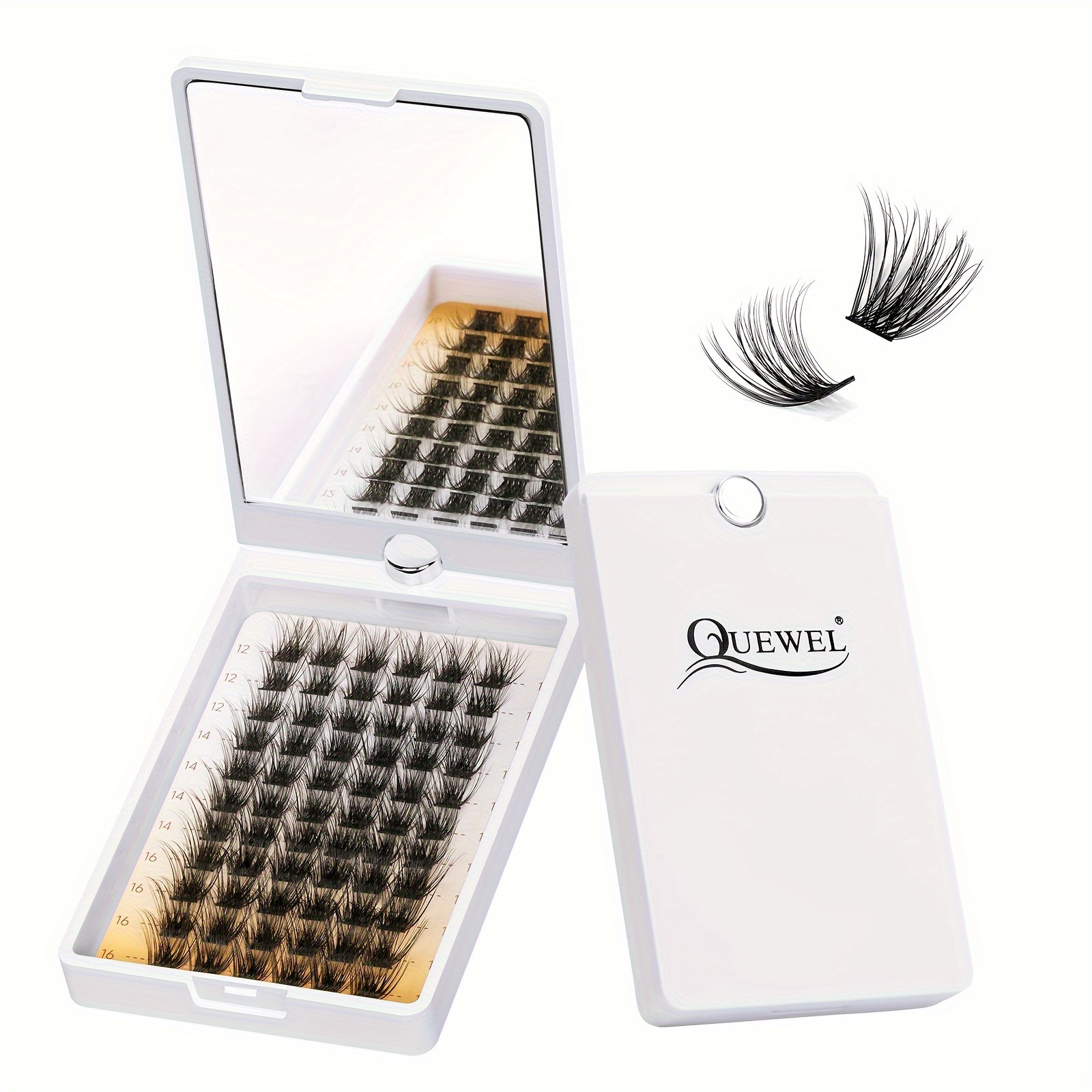 

Quewel 360° Rotatable 12-16mm Mix Diy D Eyelashes False Eyelashes