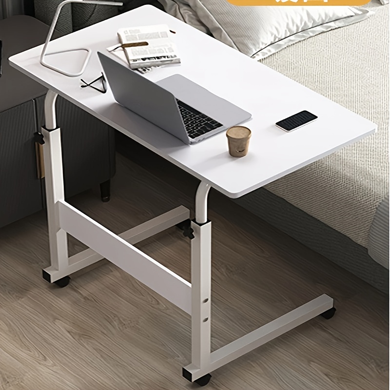 1pc bedroom bedside table movable simple bedside table student lifting table dormitory lazy table simple computer table with pulley suitable for bedrooms offices living rooms and homes details 0