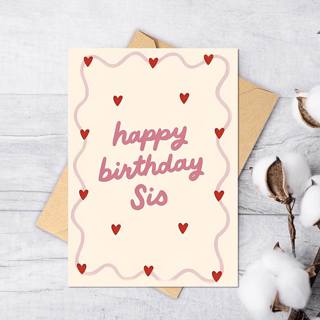 A Birthday Card Filled With Intimacy, Conveying To Your Sister . The Overall Soft, Cute, And , Featuring A - Design. Suitable For To A Sister, Cousin, Or Best