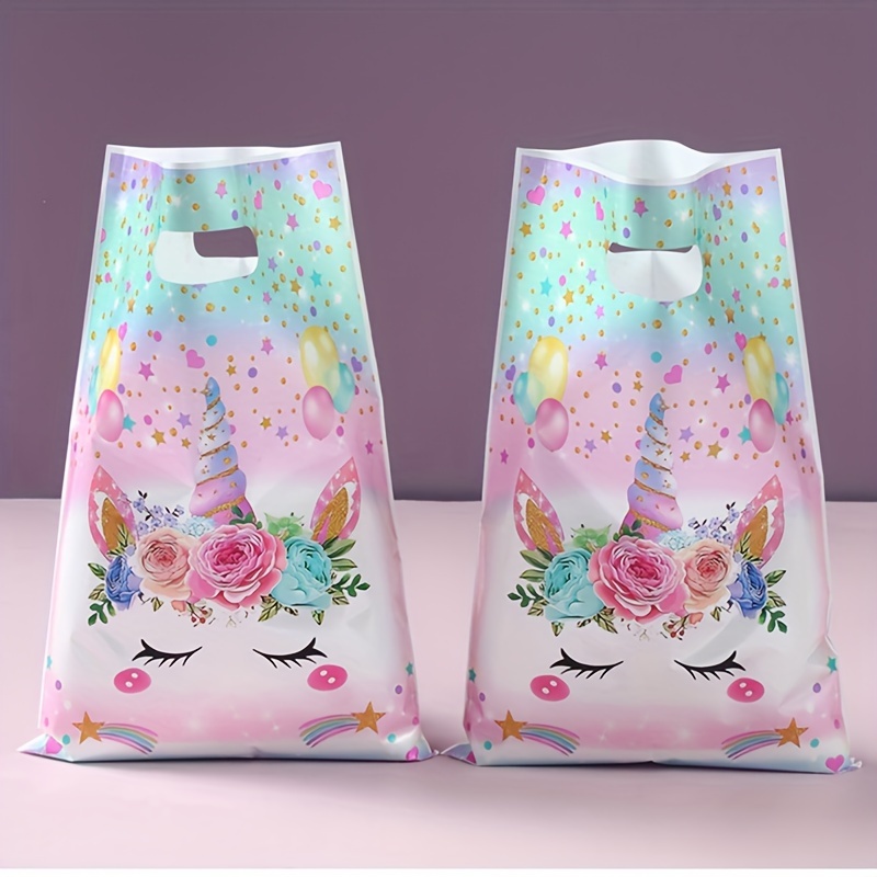 

enchanting" Unicorn-themed Party Favor Bags - 10/25/50 Pack, Durable Plastic Tote For Candy & , Perfect For Birthdays, Weddings & More