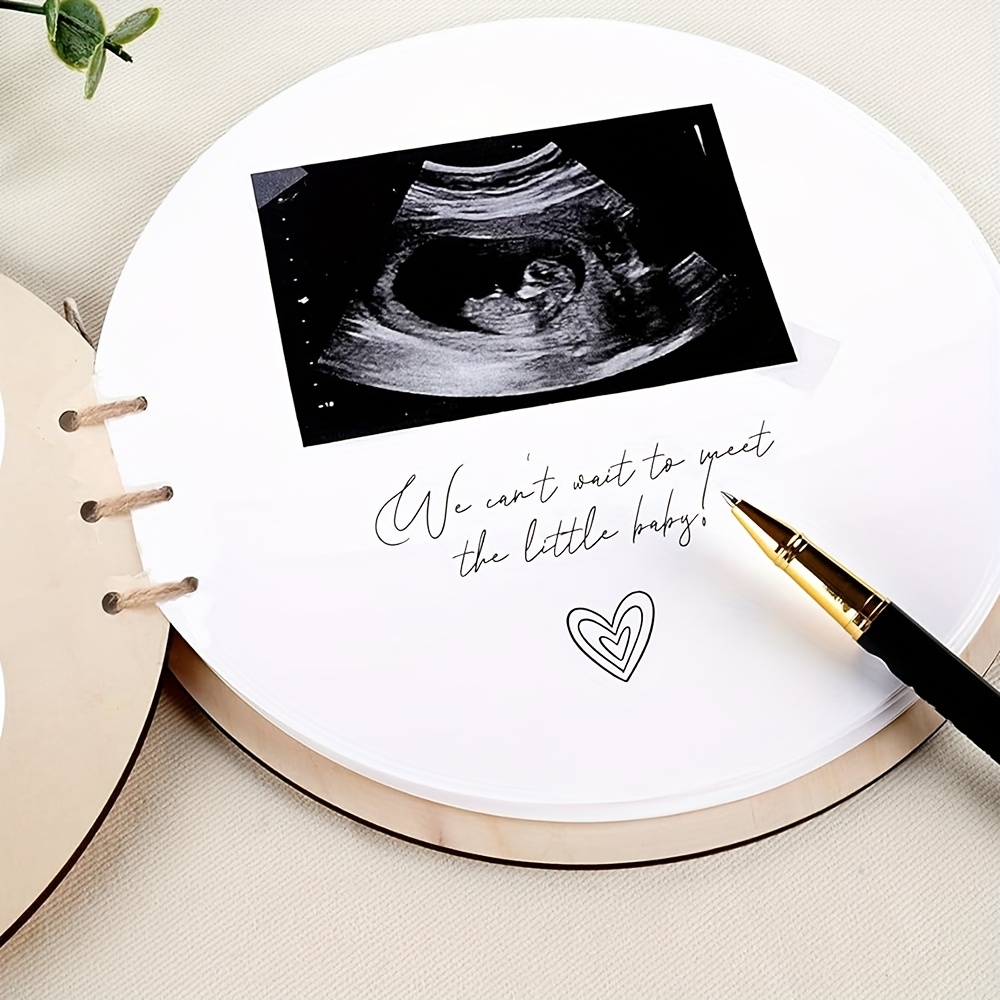 Wooden Keepsake Album with Leaf Motif, Engraved Welcome Message